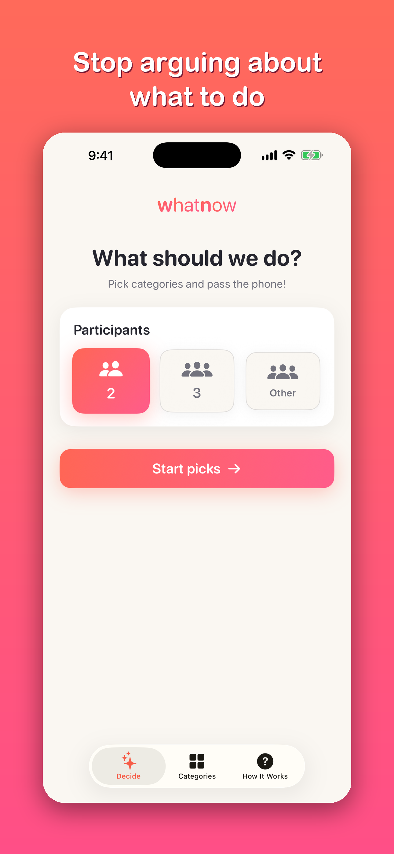 Choose how many people are deciding